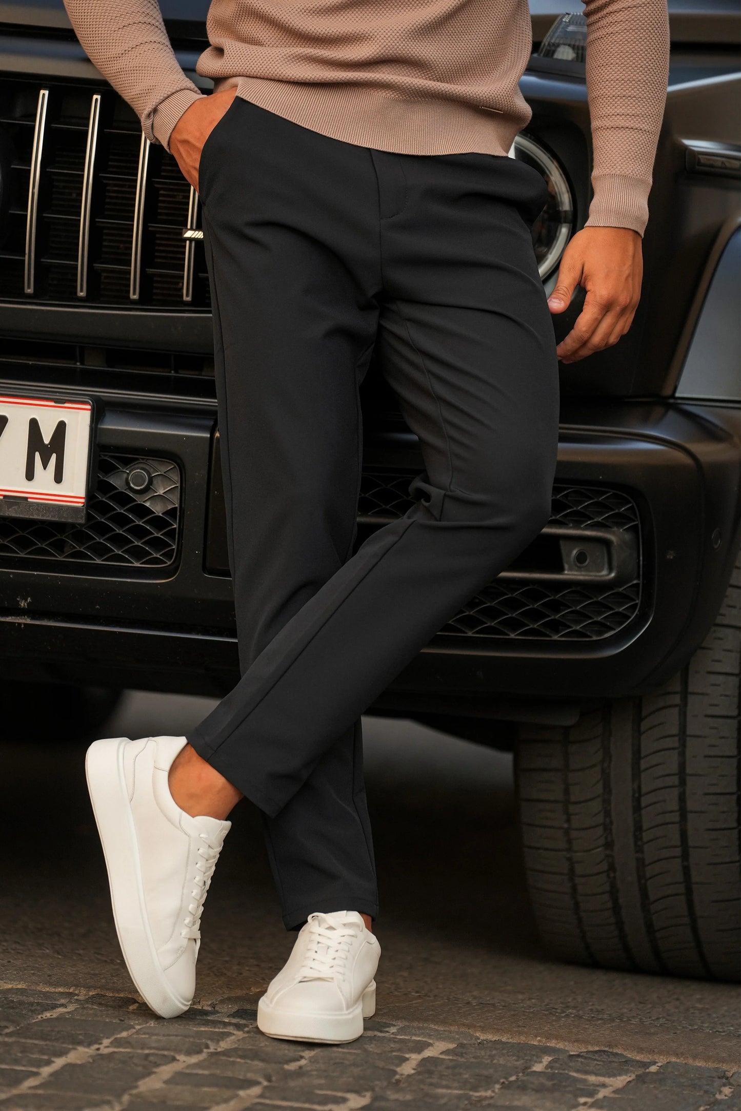 Calça chino elastano cropped